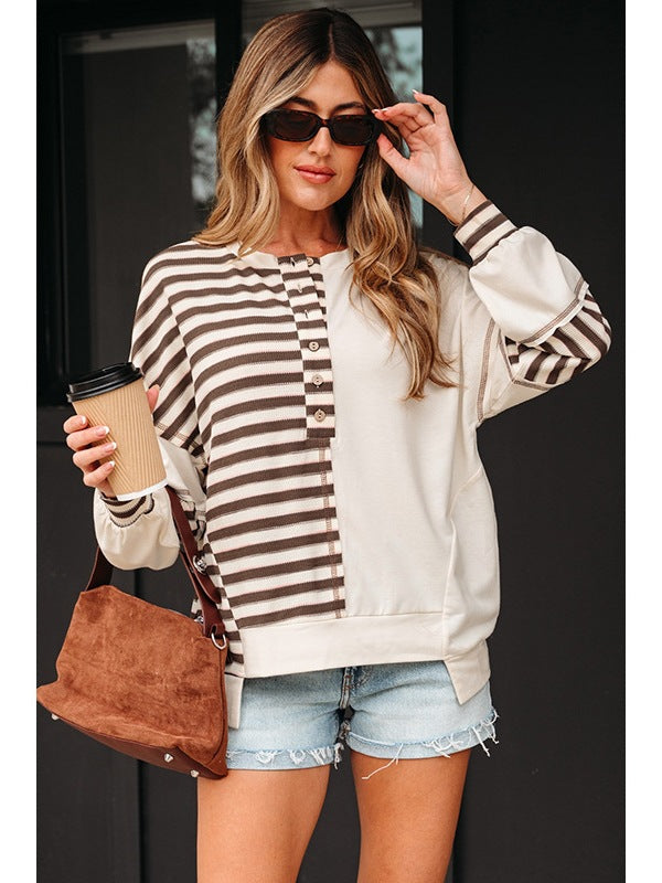 Turtleneck multi-colored striped printed hoodie